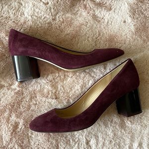 J.Crew Lucite Heels in Suede